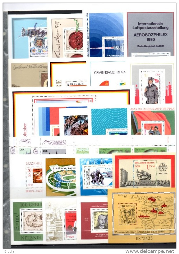 Topics GDR 25 Bl./KB 1969-1989 DDR ** 51€ Natur Technik Politik Blocs Art Bloques Hb Sport M/s History Sheets Bf Germany - Other & Unclassified