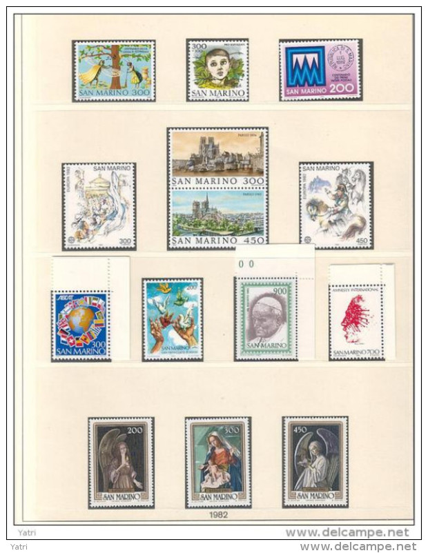 Repubblica Di San Marino (1982) Annata Completa  / Complete Year Set ** - Annate Complete