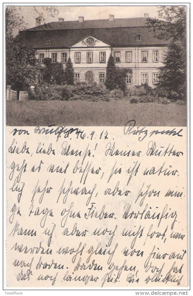 Schloß PIETZPUHL Gem Möser Lkr Burg Von Wulffen Autograf Adel An Fräulein Von Der Nense 15.4.1913 - Burg