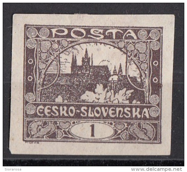 23 Cecoslovacchia 1919 Hradcany At Prague -Nuovo - Imperforato CZECHOSLOVAKIA - Nuovi