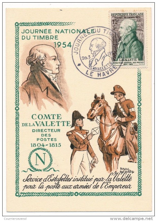 Carte Fédérale - Journée Du Timbre 1954 - LE HAVRE - Lavalette - Tag Der Briefmarke