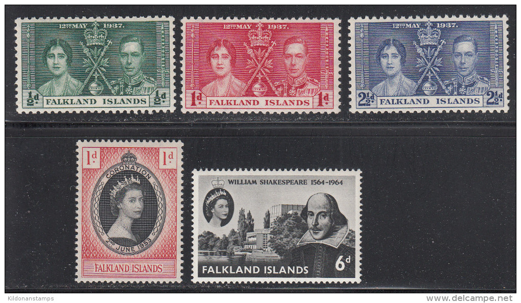 Falkland Islands 1937,1953,1964 Mint Mounted, Sc# ,SG 143-145,186,214 - Falklandinseln