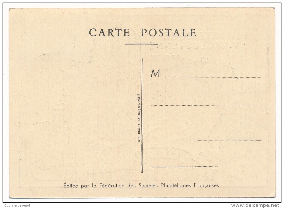 Carte Locale - Journée Du Timbre 1952 AVIGNON (Vaucluse) - Malle Poste - Stamp's Day