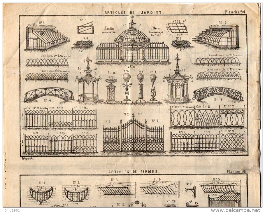 VP4330 - Document Commercial De 4 Pages - Fabrique De Grilles GRASSIN - BALEDANS à PARIS Usine à SAINT SAUVEUR LEZ ARRAS - 1800 – 1899