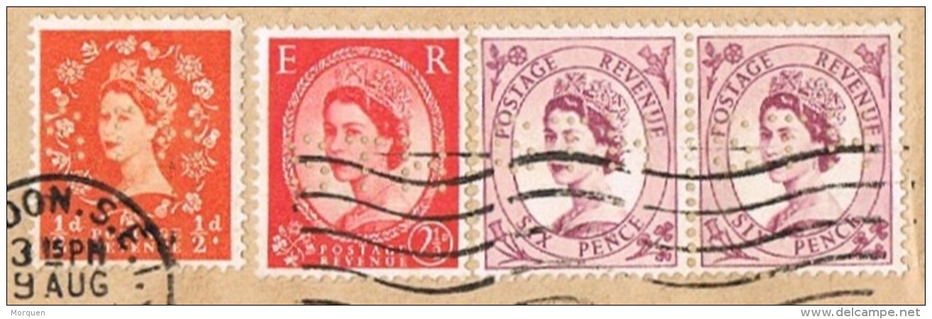 17681. Carta Aerea  LONDON 1955 (england). Perforado Comercial, Perfin, Firmenlung - Cartas & Documentos