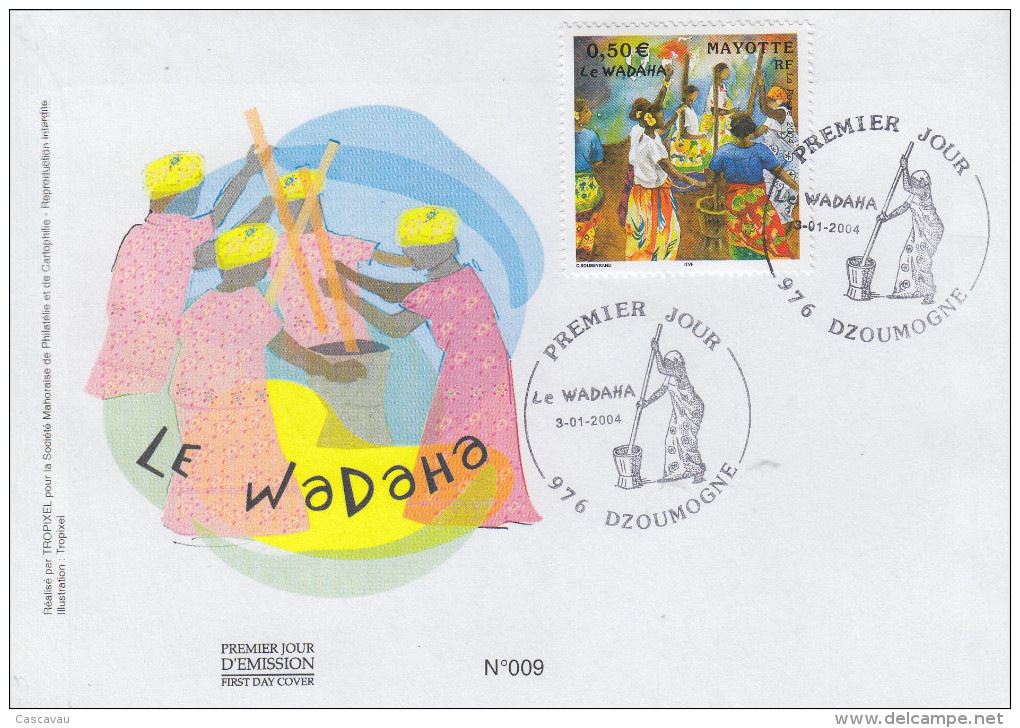 Enveloppe  FDC  1er  Jour    MAYOTTE     Danse  Typique  :  Le  WADAHA   2004 - Sonstige & Ohne Zuordnung