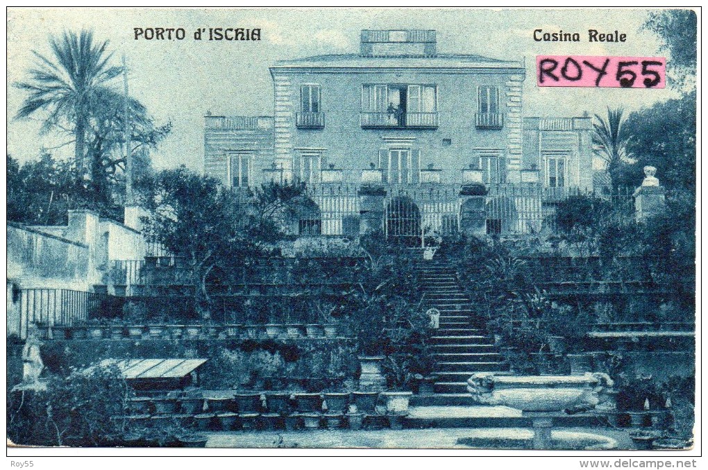 Campania-napoli-ischia Porto D'ischia Casina Reale Veduta Anni 20 - Autres & Non Classés