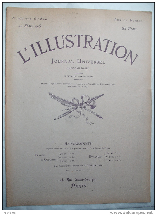 W W I:L'ILLUSTRATION:1915: L'ARGONNE .EVACUES .PERTHES-LES-HURLUS .BEAUSEJOUR .LA FERME De LEAUMONT .DINANT Sur MEUSE... - L'Illustration