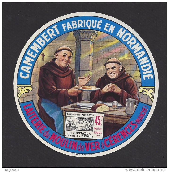 Etiquette De Fromage  Camembert  -  Laiterie Du Moulin De Ver  à  Cérences  (50) - Fromage