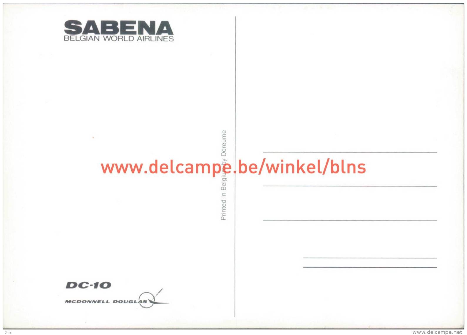 SABENA DC10 - 1946-....: Moderne