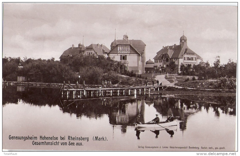 HOHENELSE Bei Rheinsberg Mark Genesungsheim Ruderboot Angler Hochglanz Karte 25.6.1909 Gelaufen - Rheinsberg