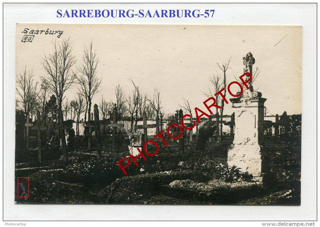 SARREBOURG-Saarburg-CIMETIERE-Tombes-Carte Photo Allemande-Guerre 14-18-1 WK-FRANCE-57-Militaria- - Sarrebourg