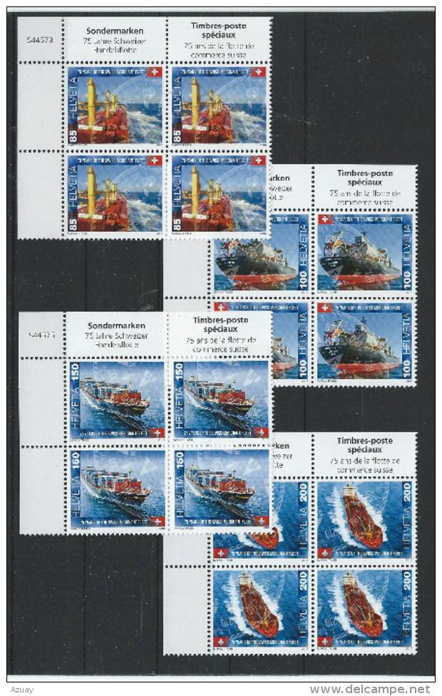 CH - 2016 - SCHIFFE  - VIERERBLOCKSATZ - POSTFRISCH - MNH - ** - Ungebraucht