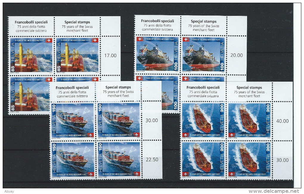 CH - 2016 - SCHIFFE  - VIERERBLOCKSATZ - POSTFRISCH - MNH - ** - Unused Stamps