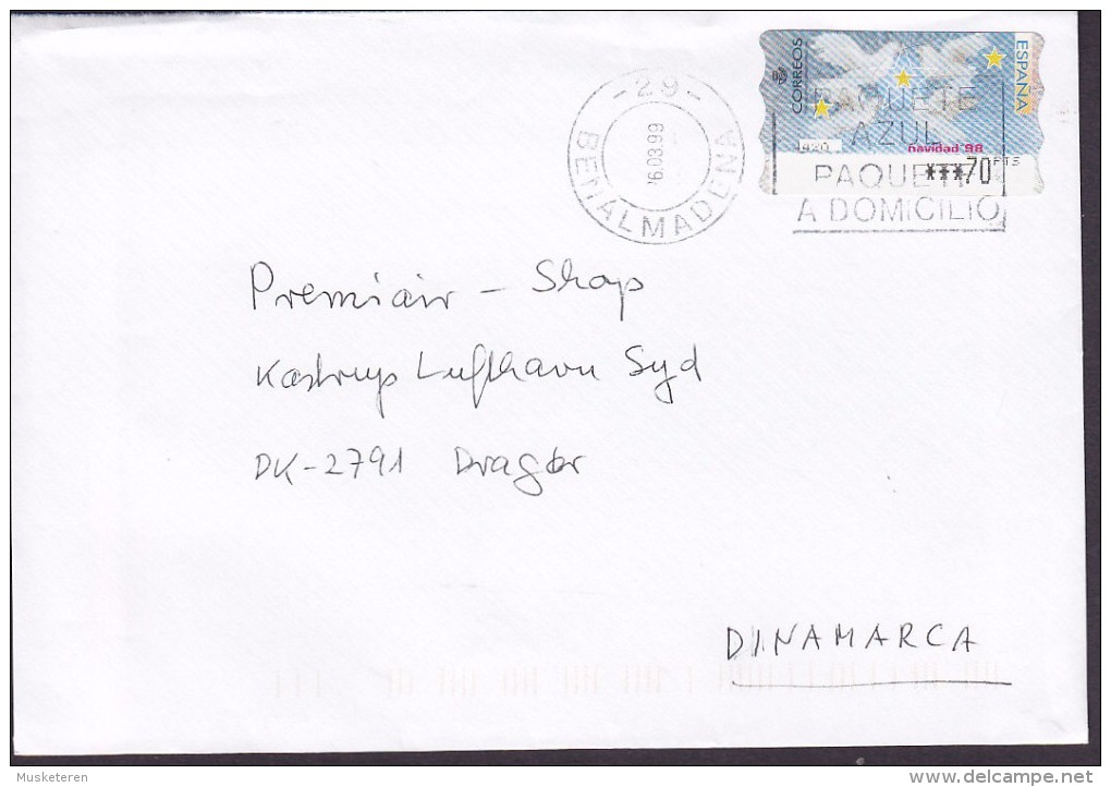 Spain BENALMADENA 1999 Cover Letra DRAGOER Denmark ATM / Frama Label Navidad ´98 - Maschinenstempel (EMA)