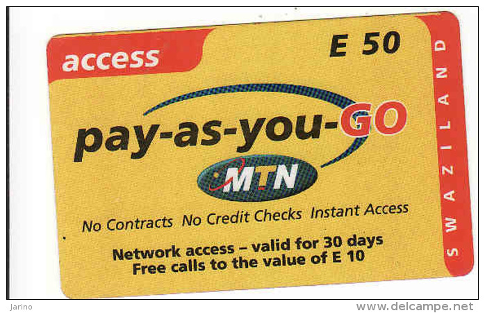 Swaziland Prepaid MTN Card E 50 - Swaziland