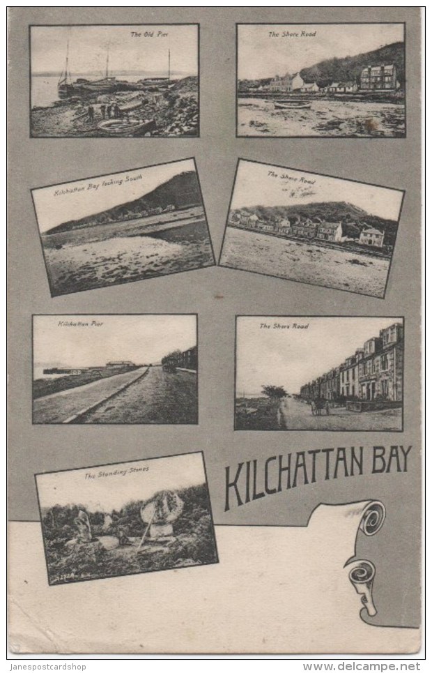 KILCHATTAN BAY - ISLE OF BUTE - MULTI-VIEW - ART NOUVEAU STYLE - Posted To KIPPPEN STATION - 1906 - Bute