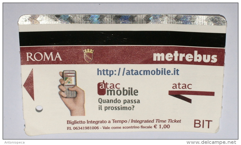 ROME , TWO METRO TICKETS 2016 USED - Europe
