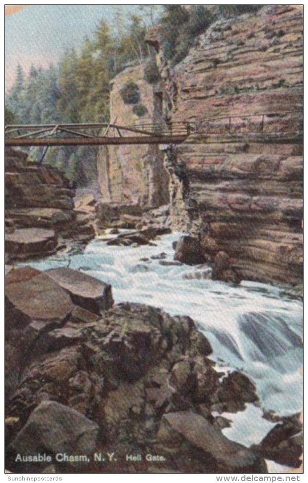 New York Ausable Chasm Hell Gate 1908 - Adirondack