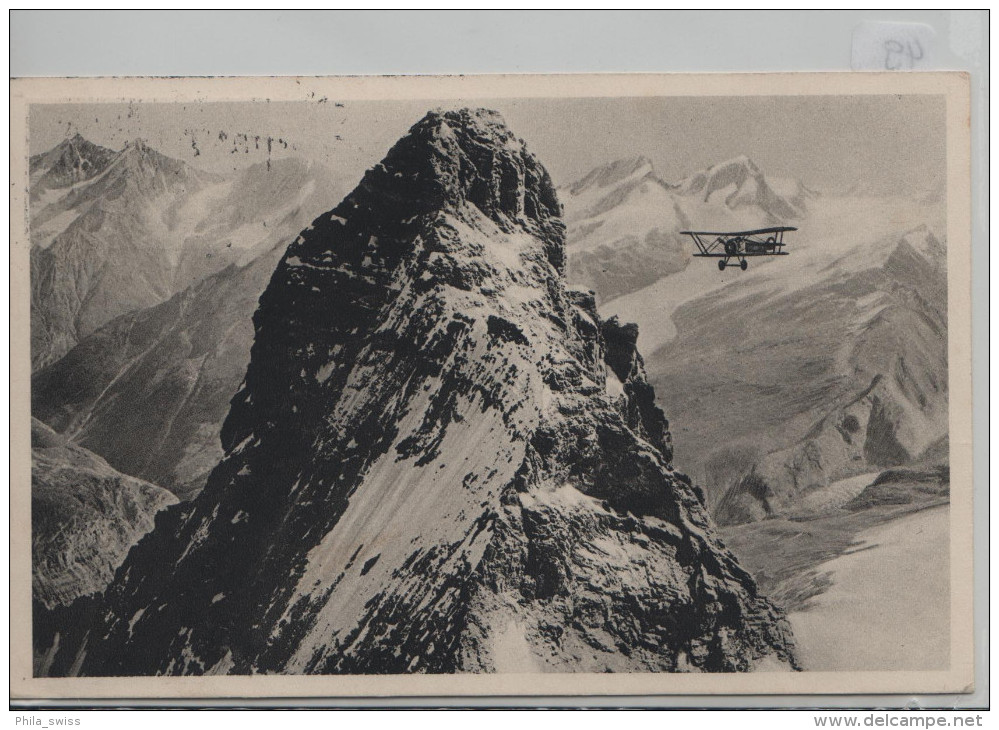 1. Posta Aerea Zurigo Zürich - Bellinzona 22.8.1927 Flugpostkarte Matterhorn - Primi Voli