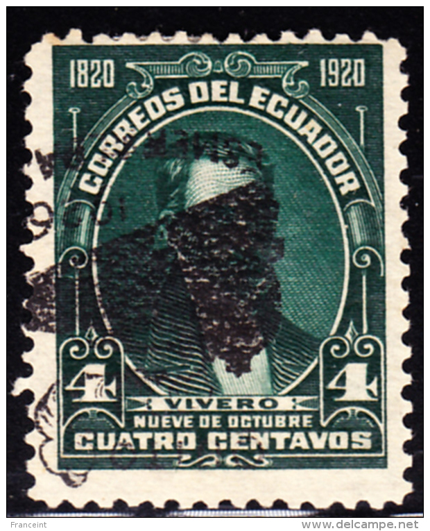 Ecuador 1926 4c Moreno With Quito RR Overprint Inverted. Scott 263. MLH. - Ecuador