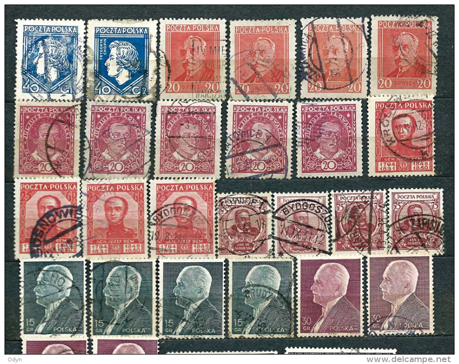 Poland 1927/38, Lot Of 37 Stamps Unused/used Incl. MiNr 244, 246, 252, 256, 264, 324-25, 326, 330 - See Description - Oblitérés