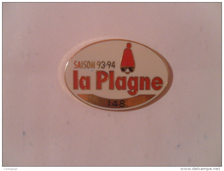 N° 601 : PIN´S LA PLAGNE N°148 SAISON 93/94 OR 2 CLOUS - Jeux Olympiques