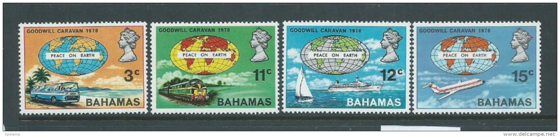 Bahamas 1970 Peace Goodwill Caravan Set Of 4 MNH - Bahamas (1973-...)