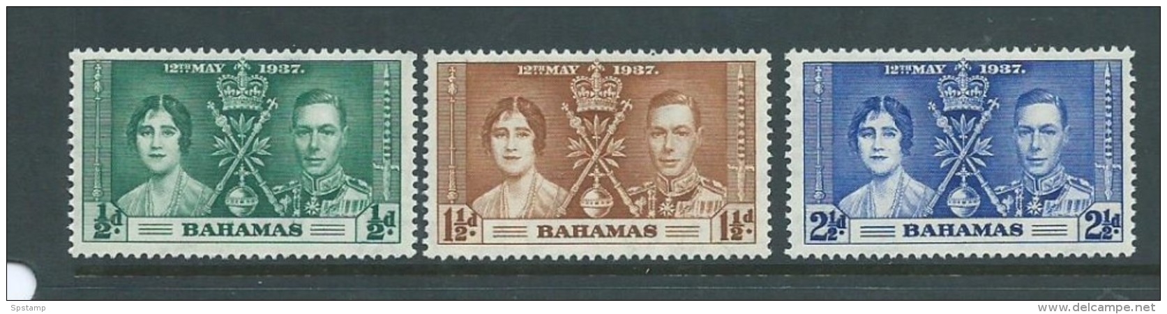 Bahamas 1937 KGVI Coronation Set 3 Clean Mint - Bahamas (1973-...)