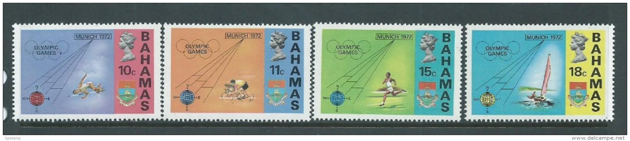 Bahamas 1972 Munich Olympic Games Set Of 4 MNH - Bahamas (1973-...)