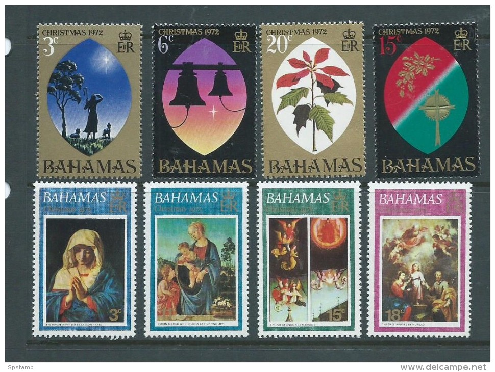 Bahamas 1972 & 1973 Christmas Sets Of 4 MNH - Bahamas (1973-...)