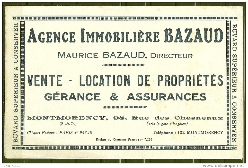 BUVARD - AGENCE IMMOBILIÈRE BAZAUD - MONTMORENCY - I