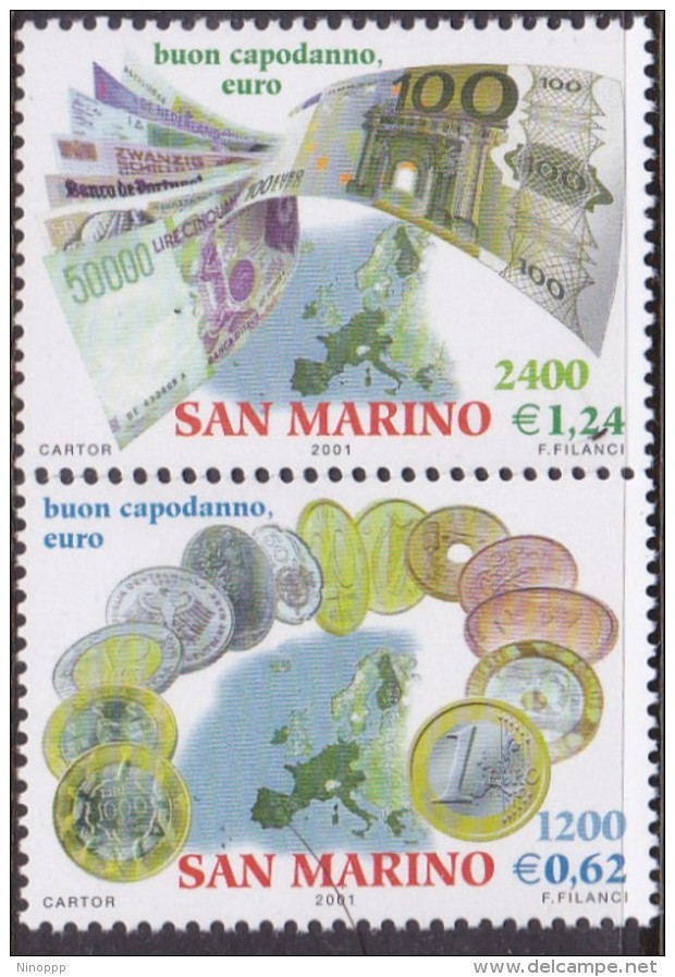 San Marino 2001 Introduction Of The Euro  MNH - Oblitérés