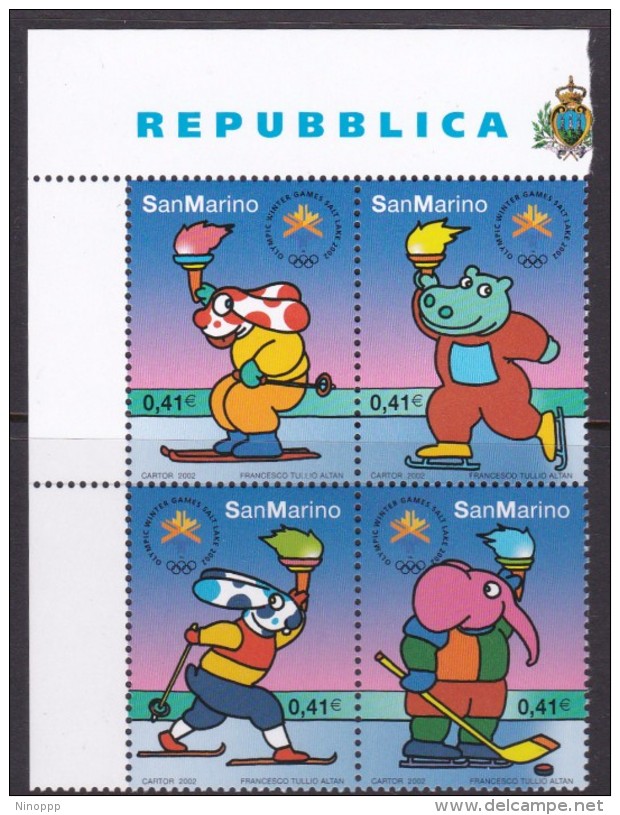 San Marino 2002 Winter Olympics Salt Lake MNH - Oblitérés