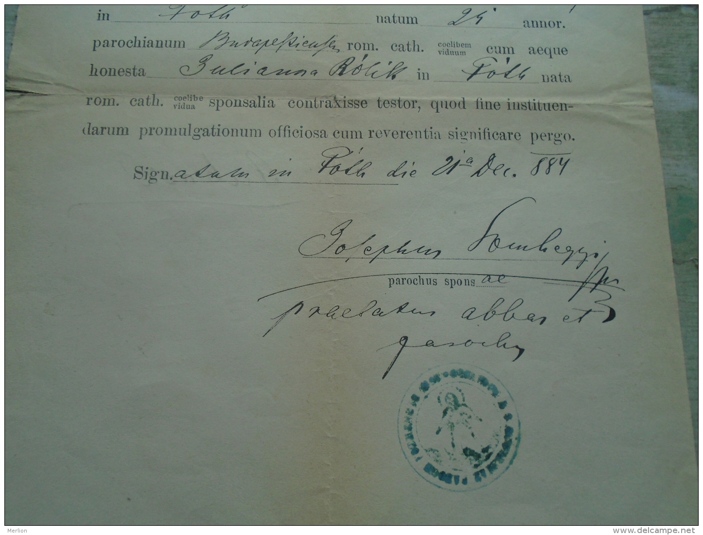 Hungary  FÓTH FÓT - Alexandrum  Juhász - Julianna Rólik - Josehus Somhegyi - 1884   D137987.28 - Fidanzamento