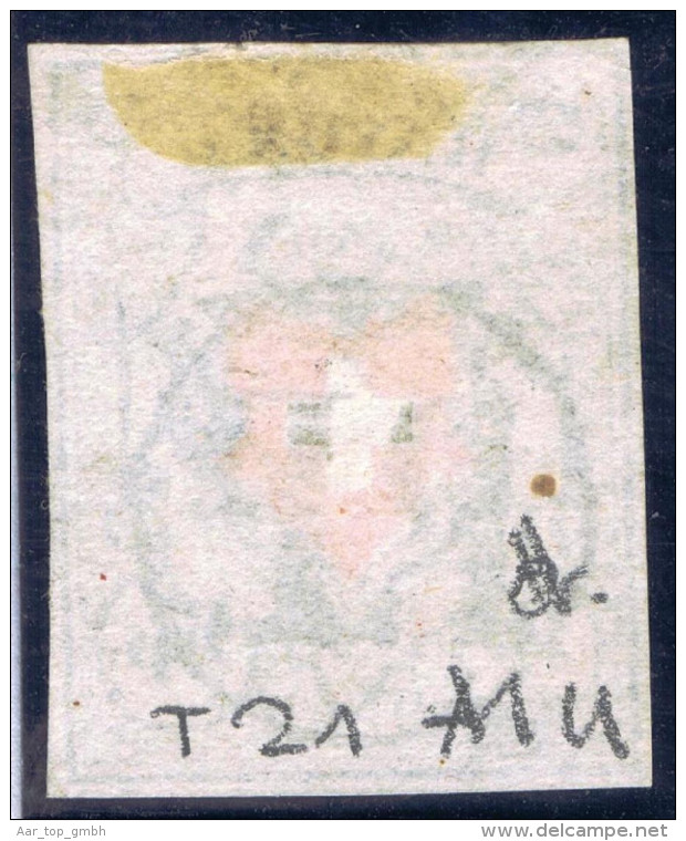 Schweiz RAYON  Zu#16II Typ 21 Stein A1 U Mit Schwarzem P.P. Im Kreis - 1843-1852 Federale & Kantonnale Postzegels