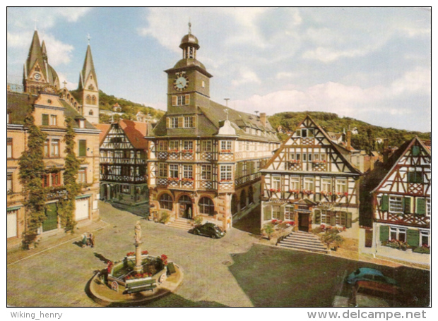 Heppenheim - Marktplatz Mit Rathaus Und Goldener Engel - Heppenheim