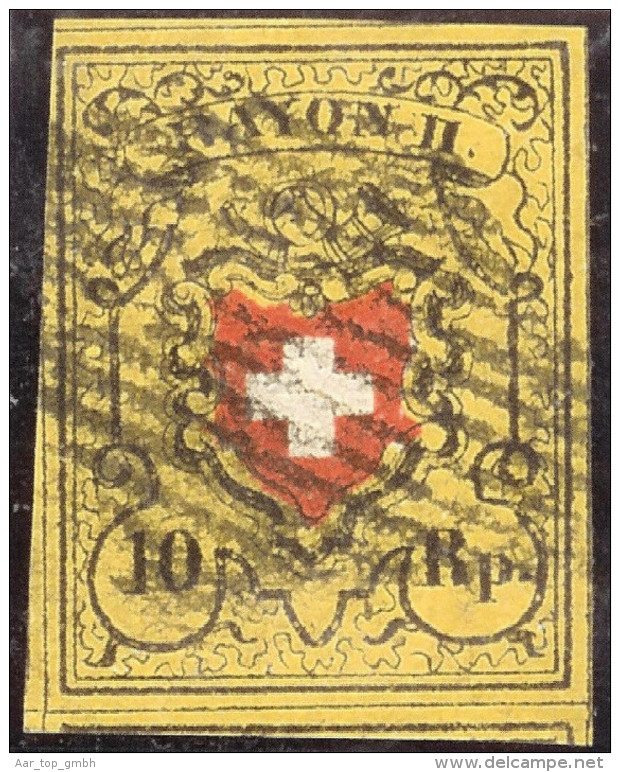 Schweiz RAYON  Zu#16II Zu#16II Typ 20 Stein B Ru - 1843-1852 Kantonalmarken Und Bundesmarken