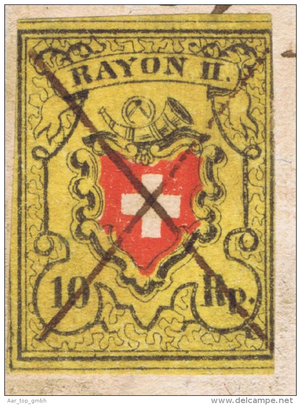 Schweiz RAYON 1850-10-10 Willisau Rayonbrief Zu#16II Typ 33 Stein A1 Tintenentwertung - 1843-1852 Federal & Cantonal Stamps