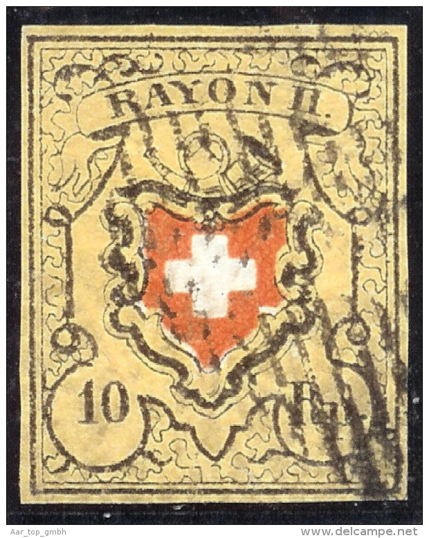 Schweiz RAYON II Zu#16IIc Typ 14 Stein A2 LO Befund - 1843-1852 Federale & Kantonnale Postzegels
