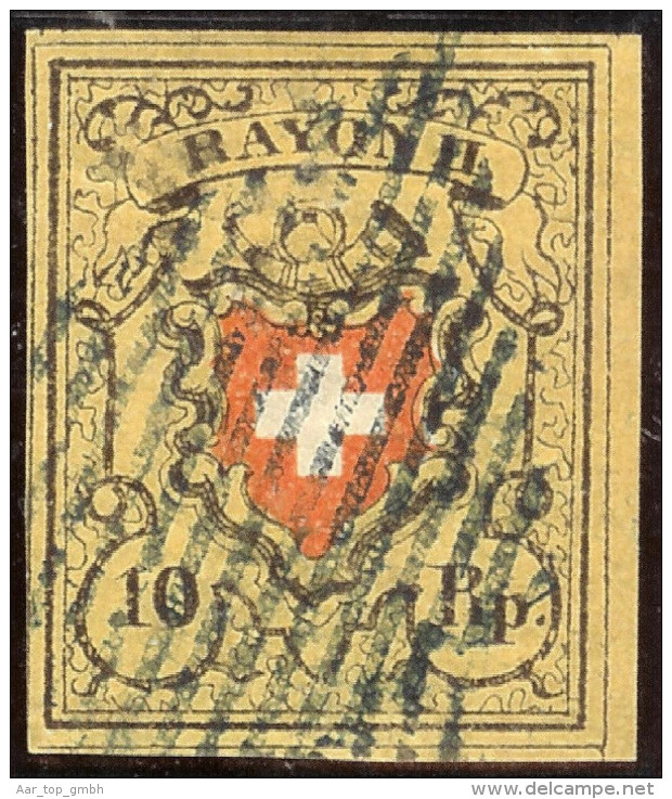 Schweiz RAYON  Zu#16IIc Typ 24 Stein A2 RO Befund - 1843-1852 Federal & Cantonal Stamps