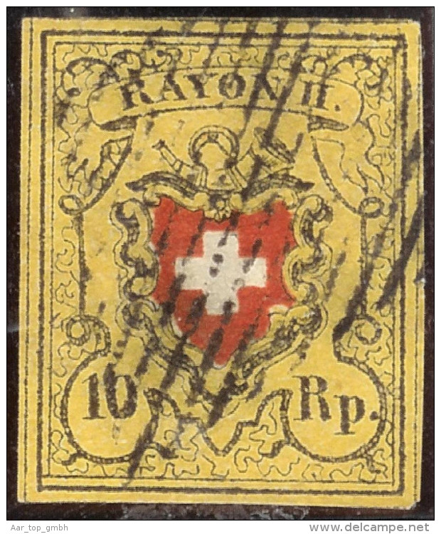 Schweiz RAYON  Zu# 16IIg Typ 25 Stein B RO Befund - 1843-1852 Kantonalmarken Und Bundesmarken