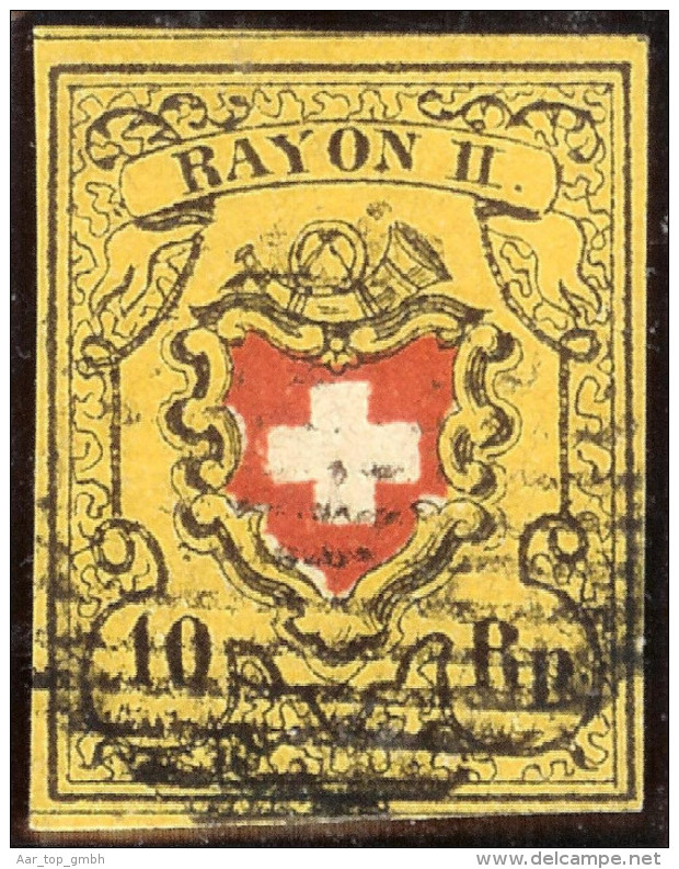 Schweiz RAYON II Zu#16IIg 1.09 T6 Stein B LO Kartonpap. - 1843-1852 Kantonalmarken Und Bundesmarken