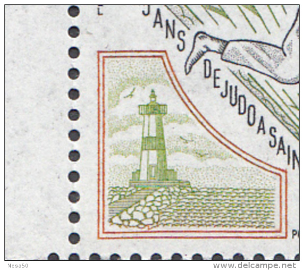 Vuurtoren, Lighthouse, Judo: Saint-Pierre Et Miquelon 1989 Mi Nr 570 ; 25 Jaar Judo; Postfris, Mint; Met Tab - Ongebruikt