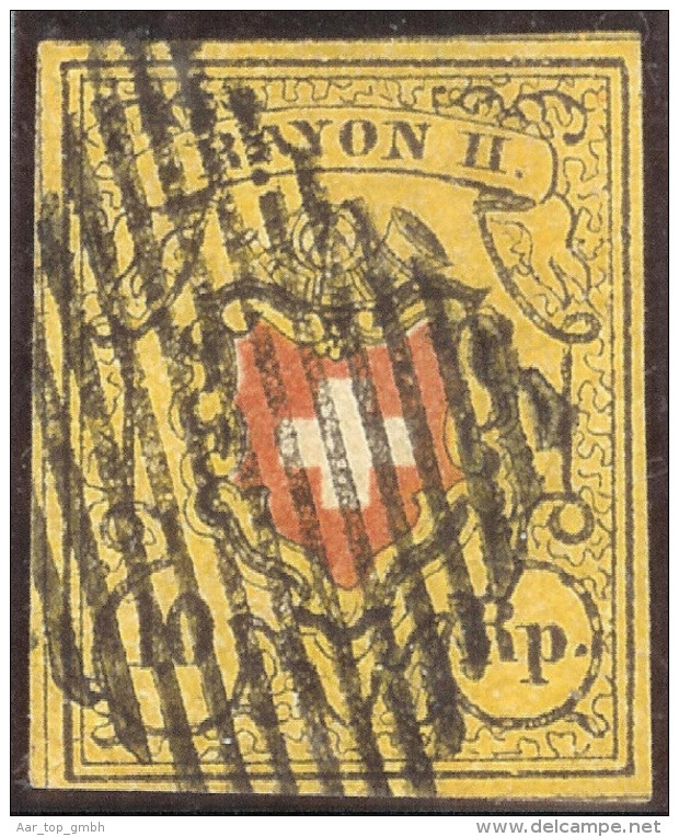 Schweiz RAYON II Zu#16IIc Typ 18 Stein E Lo Befund - 1843-1852 Correos Federales Y Cantonales