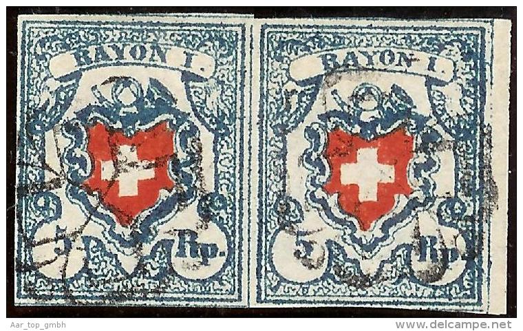 Schweiz RAYON I H.b. Typ15/16 Stein B2 RO ZH-Rosette - 1843-1852 Federal & Cantonal Stamps