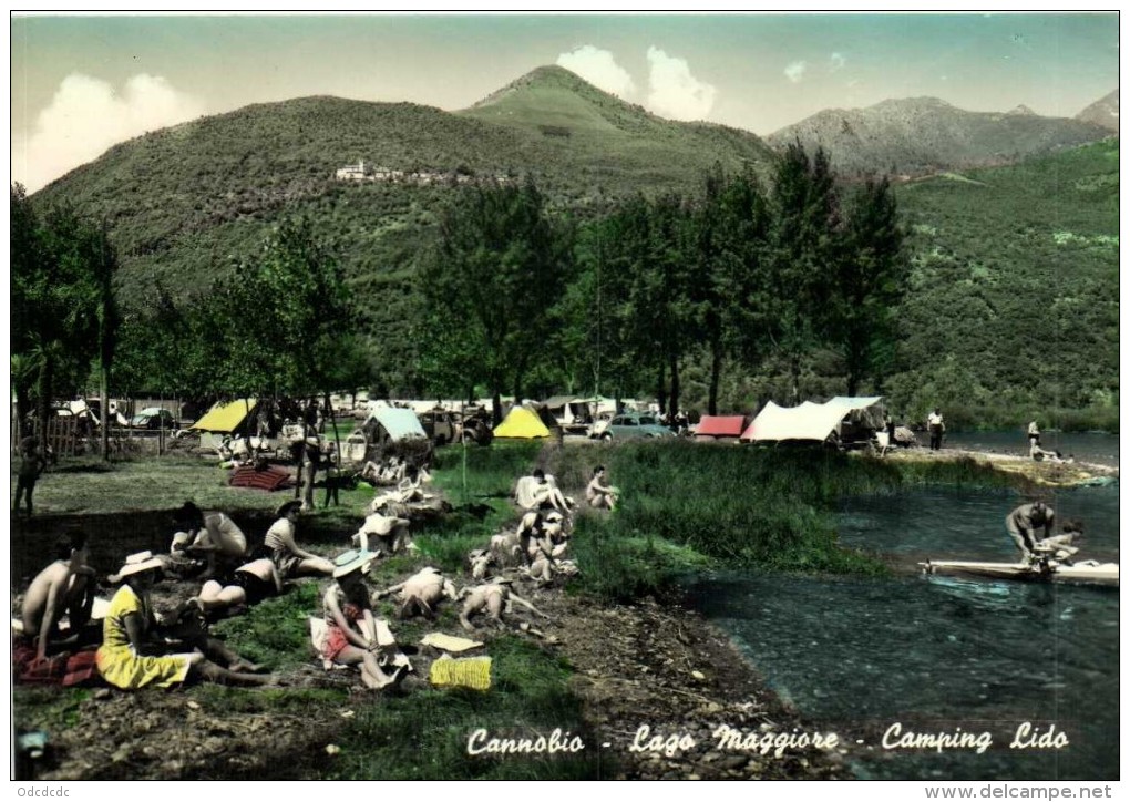 Cannobio Lago Maggiore Camping Lido Colorisée Recto Verso - Sonstige & Ohne Zuordnung