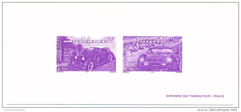 FRANCE - 5 Gravures "Voitures Anciennes" 2000 - Série Complète - Luxury Proofs