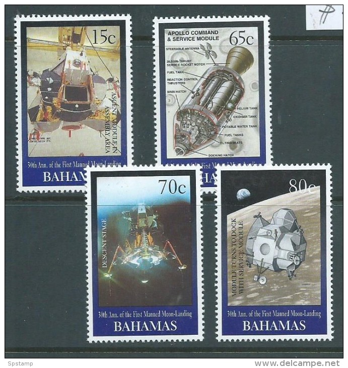 Bahamas 1999 Moon Landing Space Set Of 4 MNH - Bahamas (1973-...)