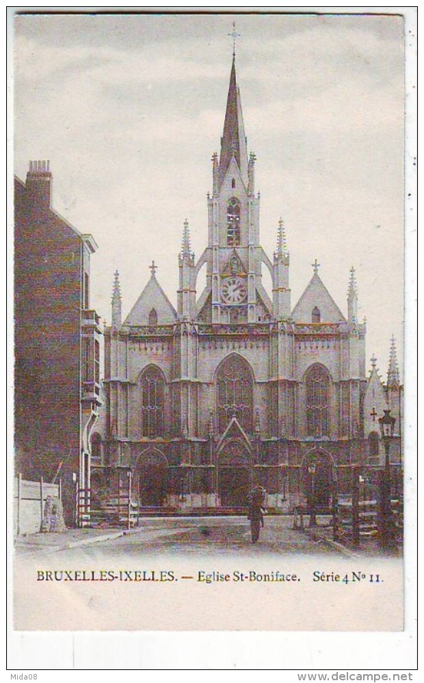 BRUXELLES . EGLISE SAINT BONIFACE . SERIE 4 . N: 11 . Editeur COHN-DONNAY & Cie - Lotes Y Colecciones